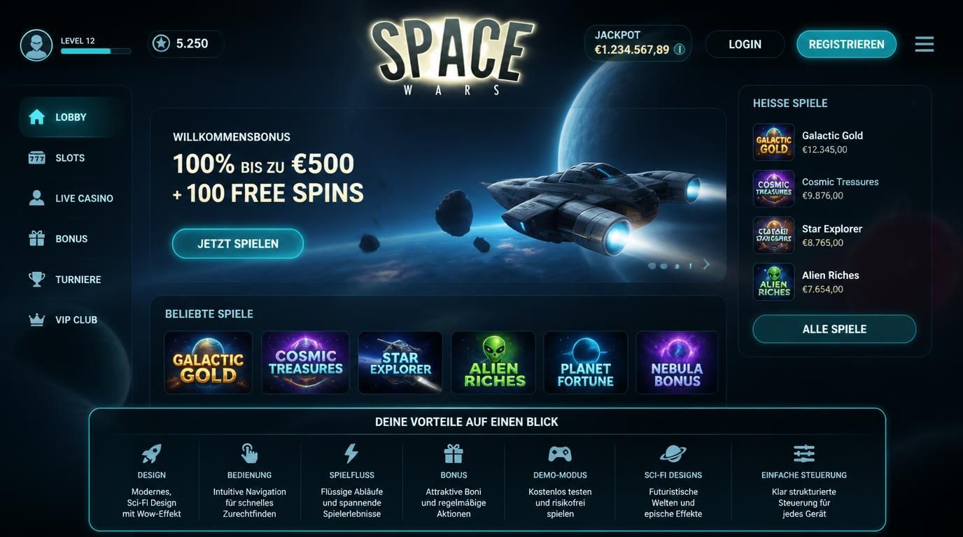 Vorteile von Space Wars kompakt aufgelistet